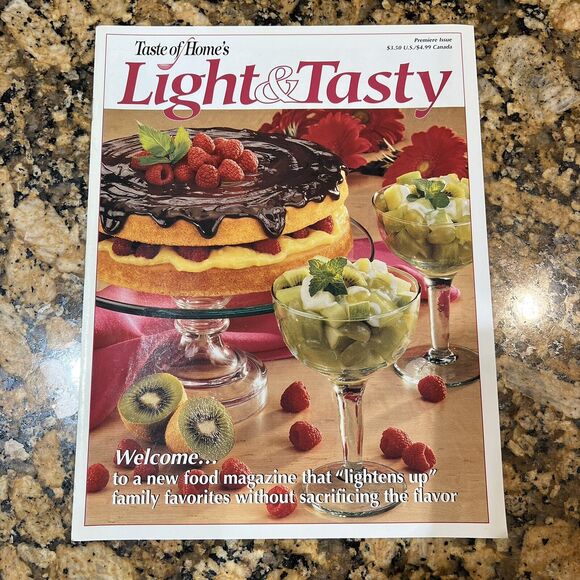 Taste Of Homes Light and Tasty Premiere Issue 2001 Cooking Recipe Magazine - Picture 1 of 5